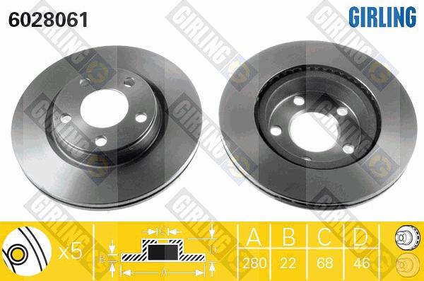 Girling 6028061 - Спирачен диск vvparts.bg