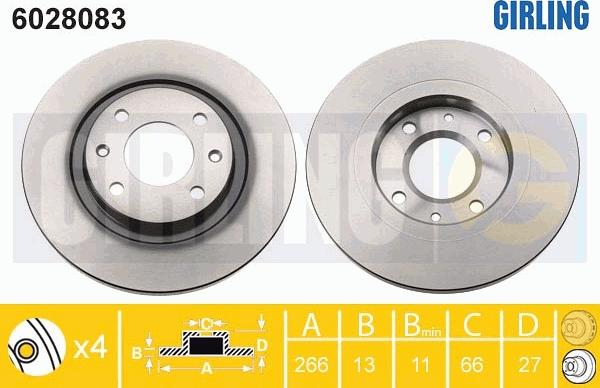 Girling 6028083 - Спирачен диск vvparts.bg