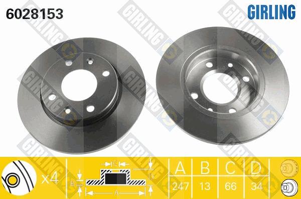 Girling 6028153 - Спирачен диск vvparts.bg