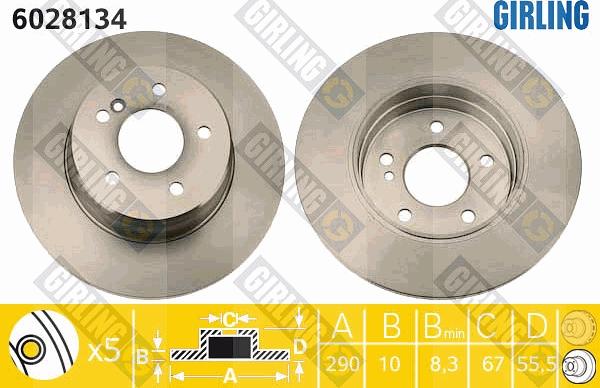 Girling 6028134 - Спирачен диск vvparts.bg