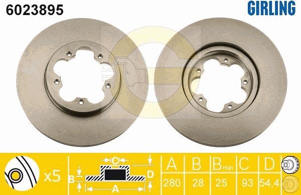 Girling 6023895 - Спирачен диск vvparts.bg