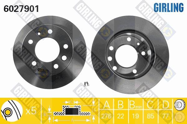 Girling 6027901 - Спирачен диск vvparts.bg