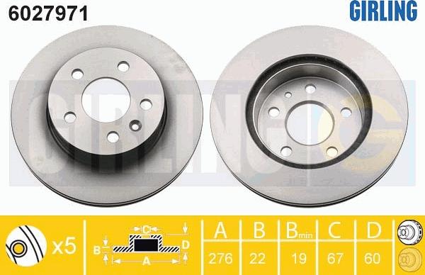 Girling 6027971 - Спирачен диск vvparts.bg