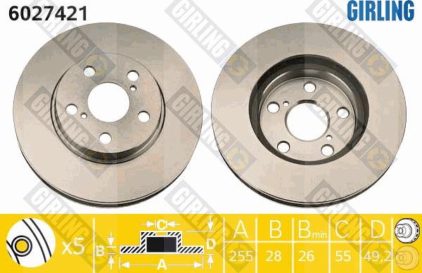 Girling 6027421 - Спирачен диск vvparts.bg