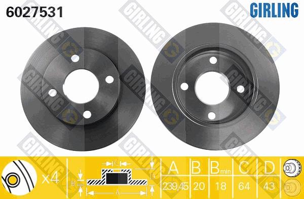 Girling 6027531 - Спирачен диск vvparts.bg