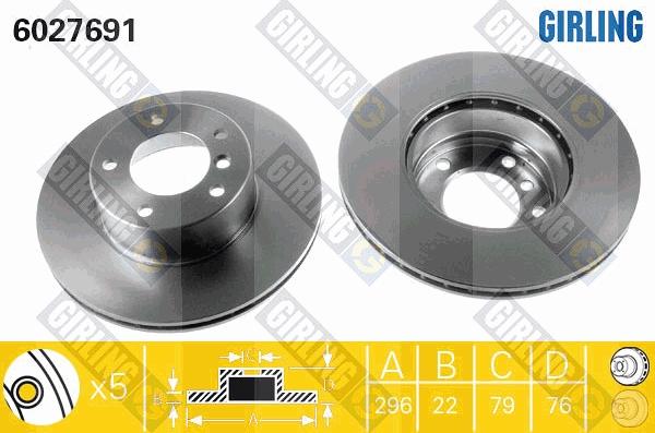 Girling 6027691 - Спирачен диск vvparts.bg