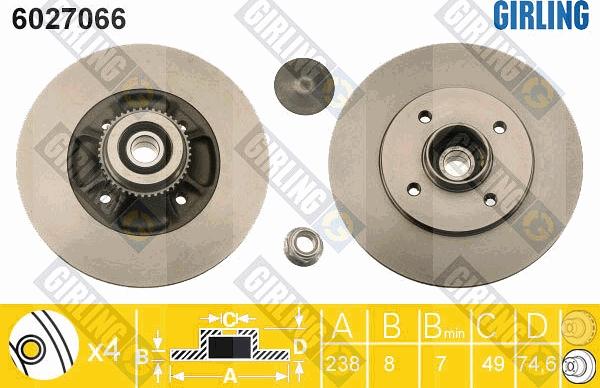 Girling 6027066 - Спирачен диск vvparts.bg