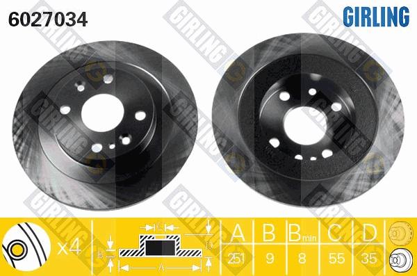 Girling 6027034 - Спирачен диск vvparts.bg