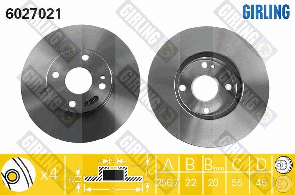 Girling 6027021 - Спирачен диск vvparts.bg