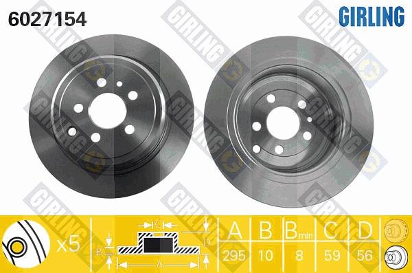 Girling 6027154 - Спирачен диск vvparts.bg