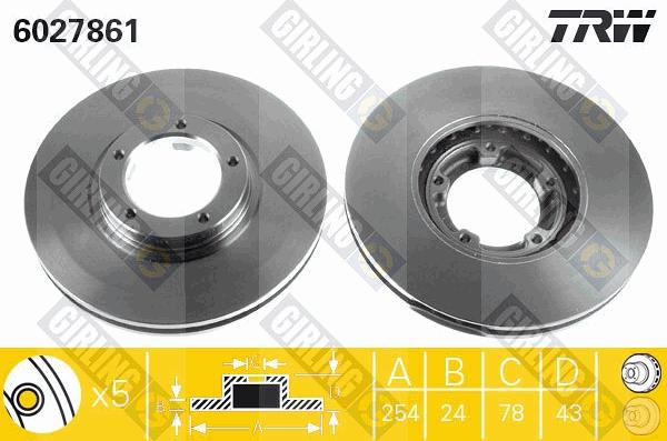 Girling 6027861 - Спирачен диск vvparts.bg