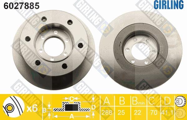 Girling 6027885 - Спирачен диск vvparts.bg