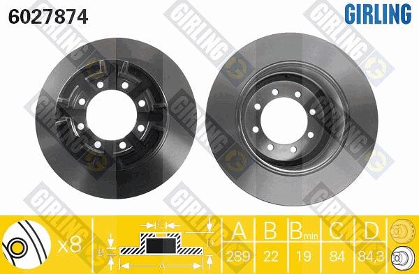 Girling 6027874 - Спирачен диск vvparts.bg