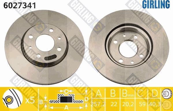 Girling 6027341 - Спирачен диск vvparts.bg