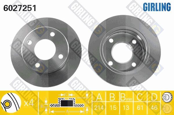 Girling 6027251 - Спирачен диск vvparts.bg