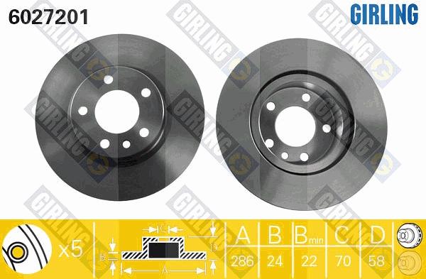 Girling 6027201 - Спирачен диск vvparts.bg