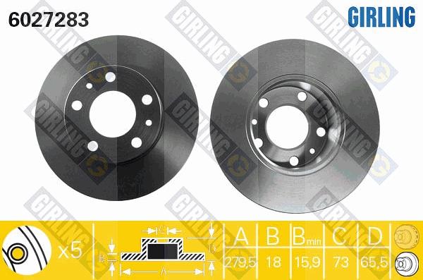 Girling 6027283 - Спирачен диск vvparts.bg