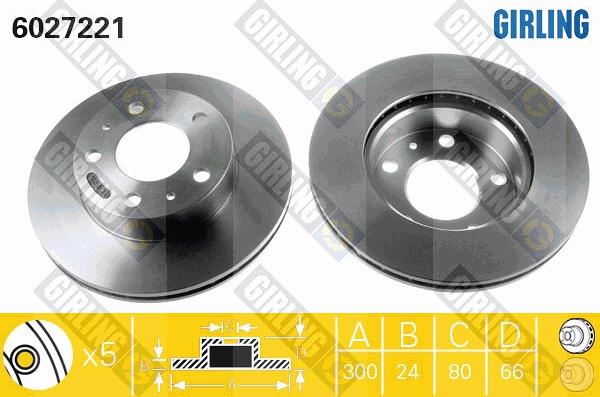 Girling 6027221 - Спирачен диск vvparts.bg