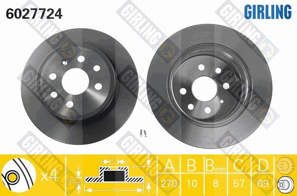 Girling 6027724 - Спирачен диск vvparts.bg