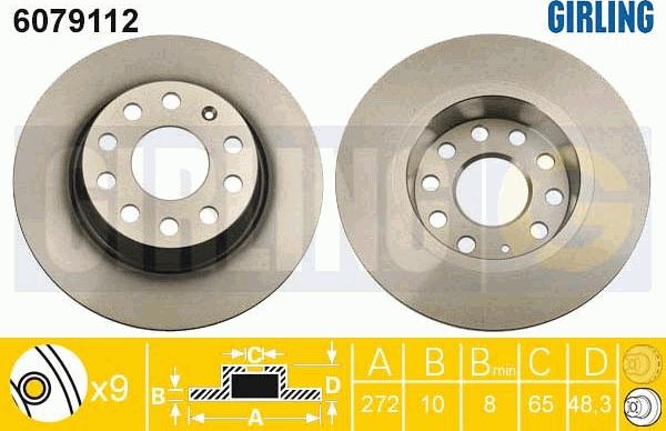 Girling 6079112 - Спирачен диск vvparts.bg