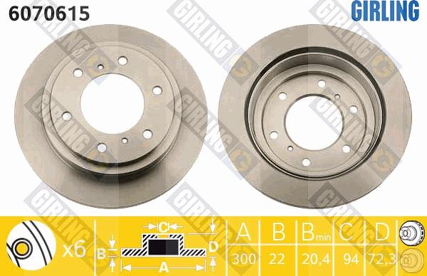 Girling 6070615 - Спирачен диск vvparts.bg