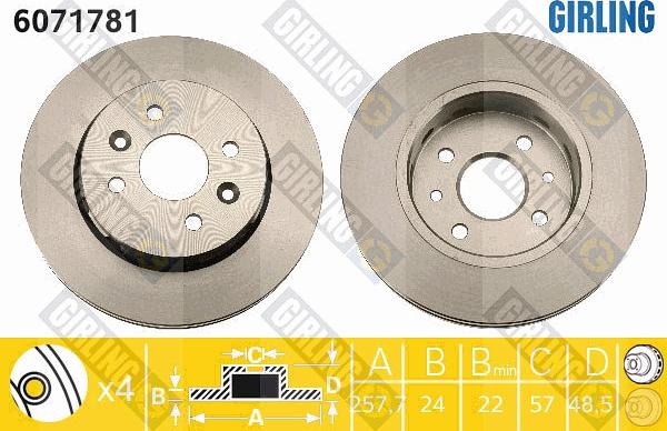 Girling 6071781 - Спирачен диск vvparts.bg