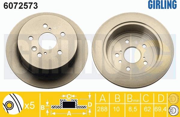 Girling 6072573 - Спирачен диск vvparts.bg