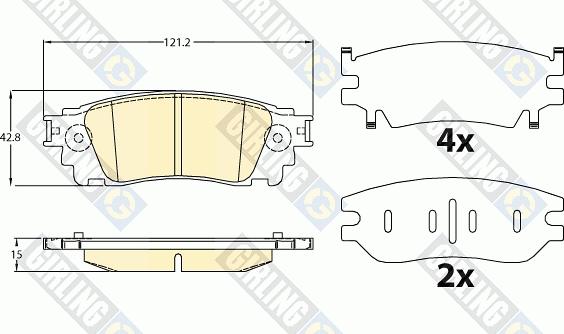 Girling 6144597 - Комплект спирачно феродо, дискови спирачки vvparts.bg