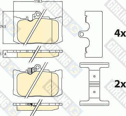 Girling 6144606 - Комплект спирачно феродо, дискови спирачки vvparts.bg