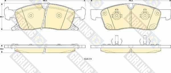 Girling 6146032 - Комплект спирачно феродо, дискови спирачки vvparts.bg