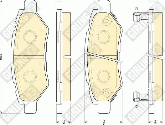 Girling 6146029 - Комплект спирачно феродо, дискови спирачки vvparts.bg