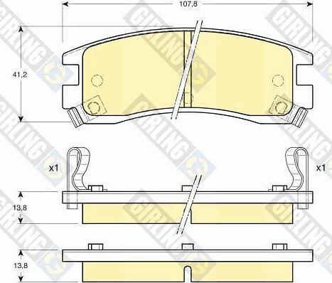 Girling 6140429 - Комплект спирачно феродо, дискови спирачки vvparts.bg