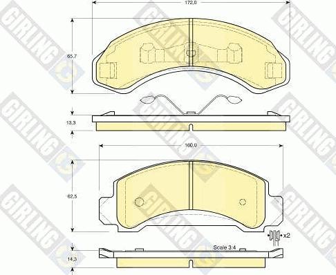 Girling 6140043 - Комплект спирачно феродо, дискови спирачки vvparts.bg