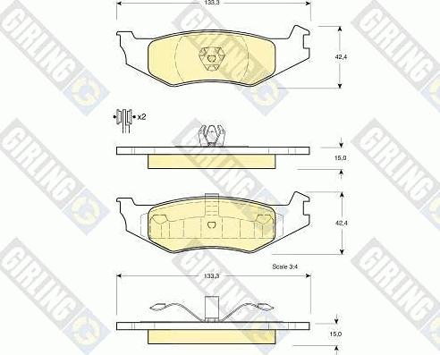 Girling 6140125 - Комплект спирачно феродо, дискови спирачки vvparts.bg