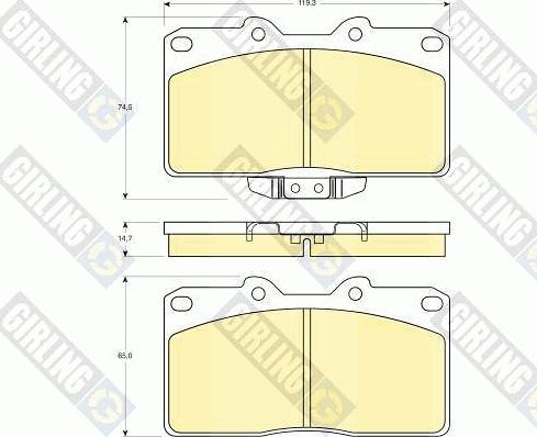 Girling 6140769 - Комплект спирачно феродо, дискови спирачки vvparts.bg