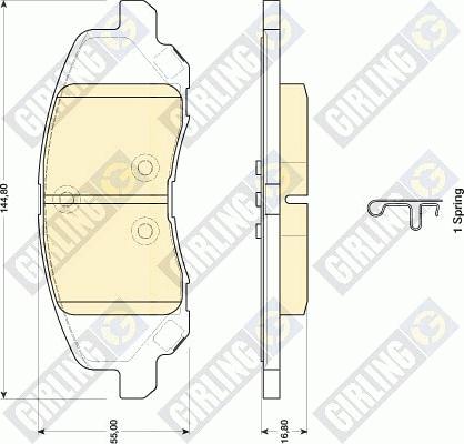 Girling 6141419 - Комплект спирачно феродо, дискови спирачки vvparts.bg