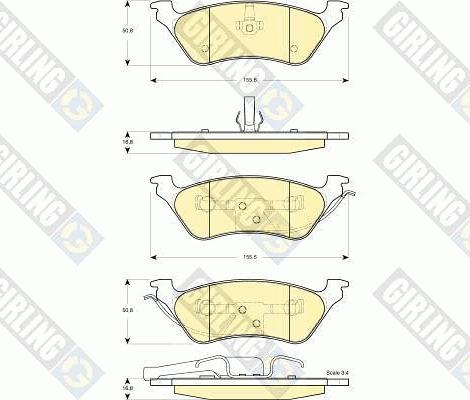 Girling 6141305 - Комплект спирачно феродо, дискови спирачки vvparts.bg