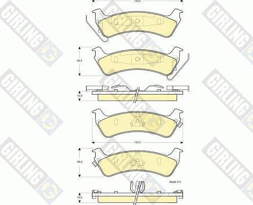 Girling 6141245 - Комплект спирачно феродо, дискови спирачки vvparts.bg