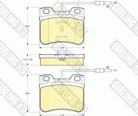 Girling 6109062 - Комплект спирачно феродо, дискови спирачки vvparts.bg