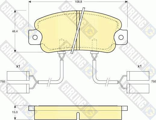 Girling 6109013 - Комплект спирачно феродо, дискови спирачки vvparts.bg