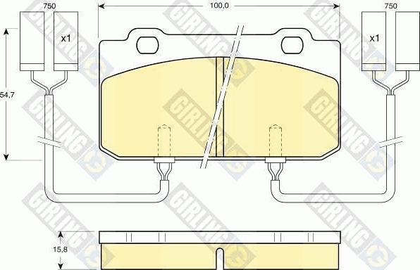 Girling 6109022 - Комплект спирачно феродо, дискови спирачки vvparts.bg