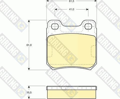 Girling 6109142 - Комплект спирачно феродо, дискови спирачки vvparts.bg