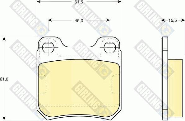 Girling 6109152 - Комплект спирачно феродо, дискови спирачки vvparts.bg