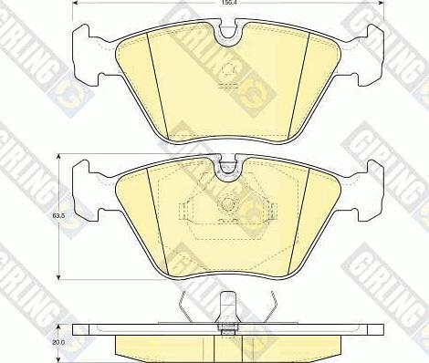 Girling 6109162 - Комплект спирачно феродо, дискови спирачки vvparts.bg