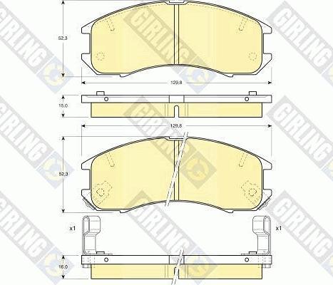 Girling 6109819 - Комплект спирачно феродо, дискови спирачки vvparts.bg