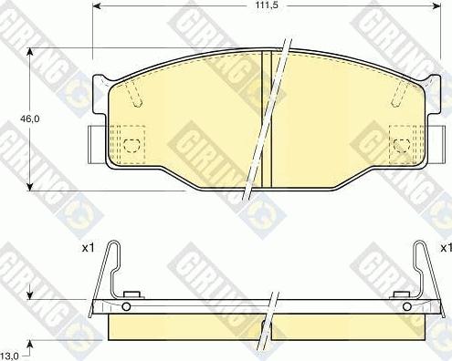 Girling 6109359 - Комплект спирачно феродо, дискови спирачки vvparts.bg