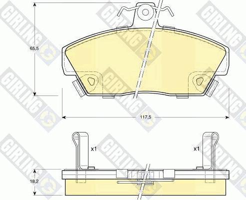 Girling 6104971 - Комплект спирачно феродо, дискови спирачки vvparts.bg