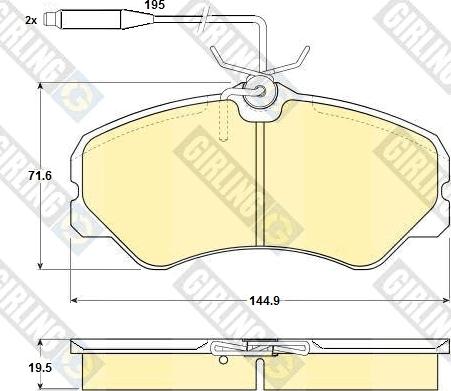 Girling 6104471 - Комплект спирачно феродо, дискови спирачки vvparts.bg