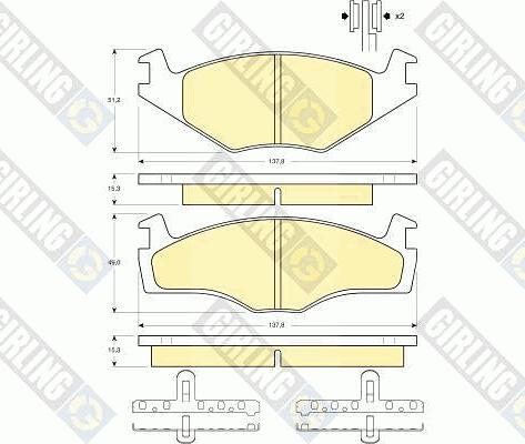 Girling 6104595 - Комплект спирачно феродо, дискови спирачки vvparts.bg