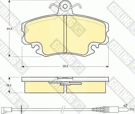 Girling 6104001 - Комплект спирачно феродо, дискови спирачки vvparts.bg